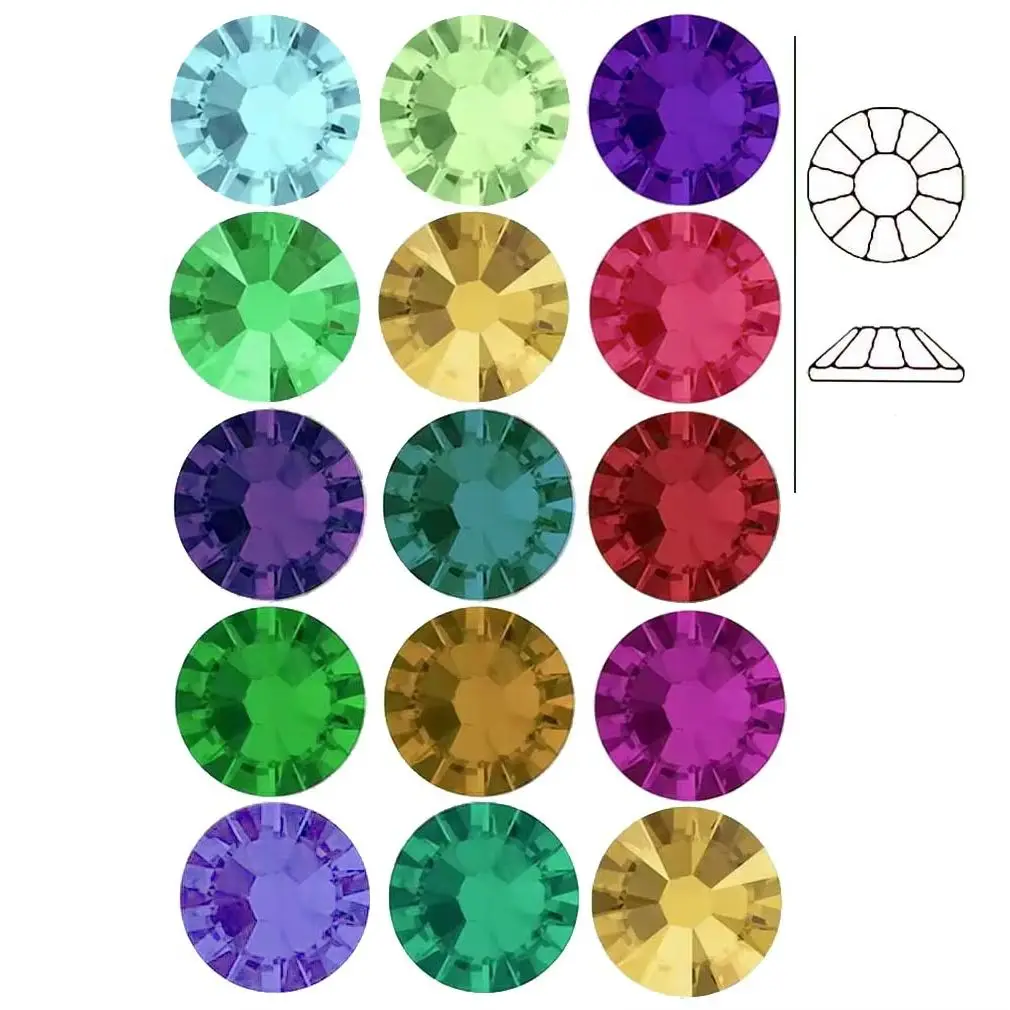 SS6-SS30 5A Top Qualität Glas Strass Kristall Nicht Hotfix Strass Flatback Glitter Steine Nail art Dekorationen DIY Zubehör Image