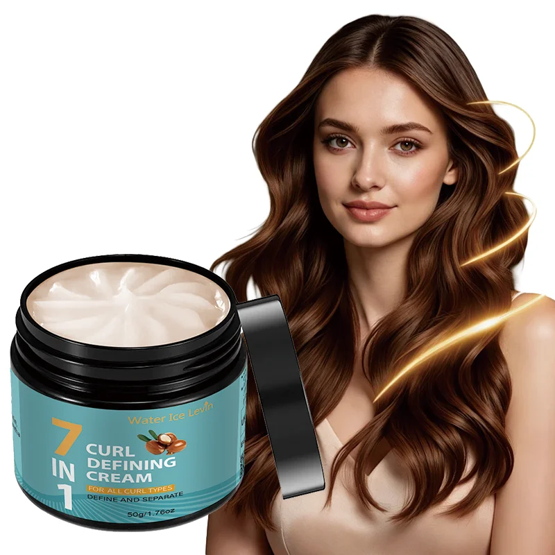 Locken-Definier-Creme mit Langzeitwirkung. Nicht steif, weich, elastisch, mit glänzendem Finish. Flauschig, geschmeidig, bindender Schutz. Wasser-Eis Lewin. 50g Image