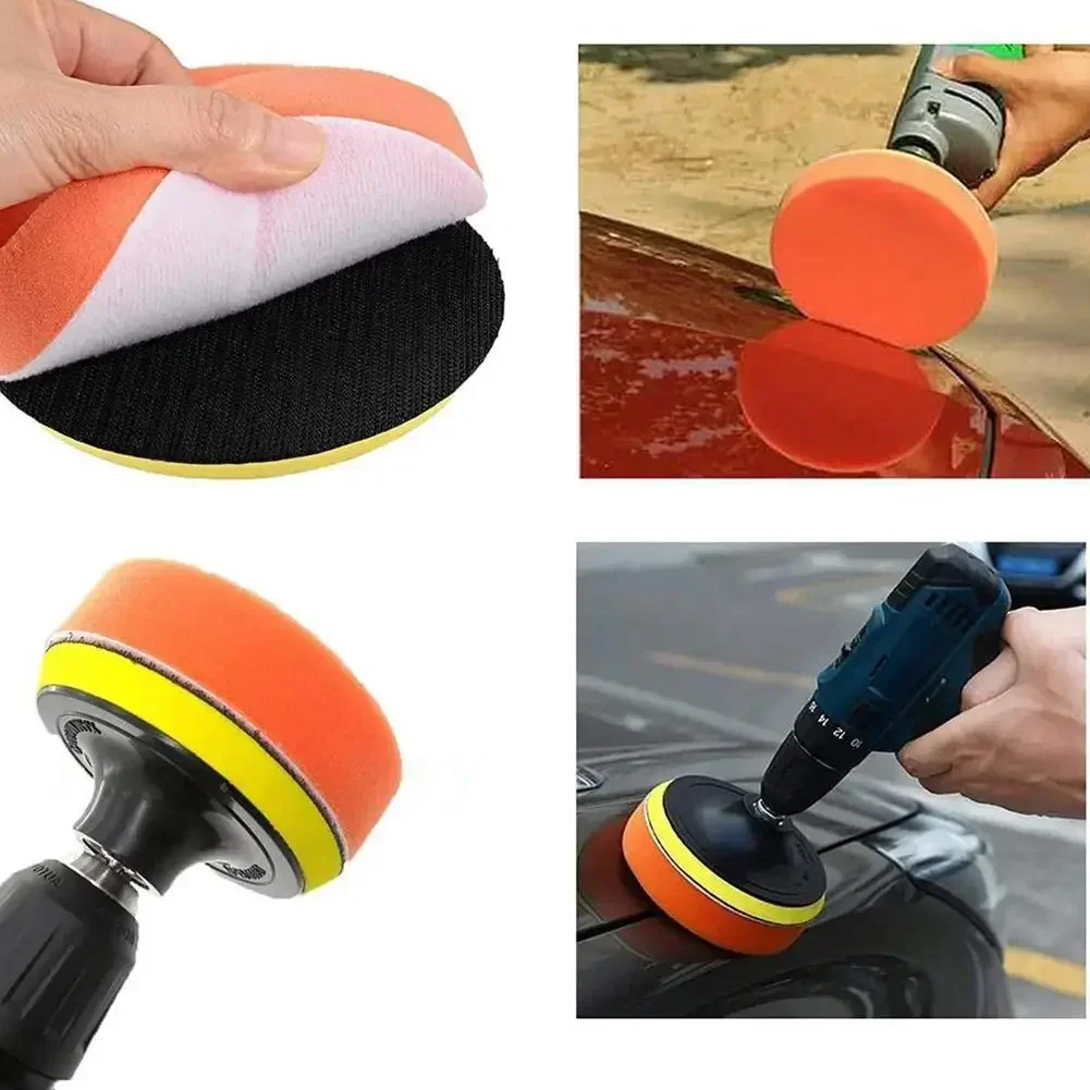 6-teiliges Schaumstoff-Polierpad-Set, Poliermaschinen-Wachspads 3/4/5/6/7 Zoll zum Entfernen von Kratzern, Auto-Polierschwamm-Pads-Set Image