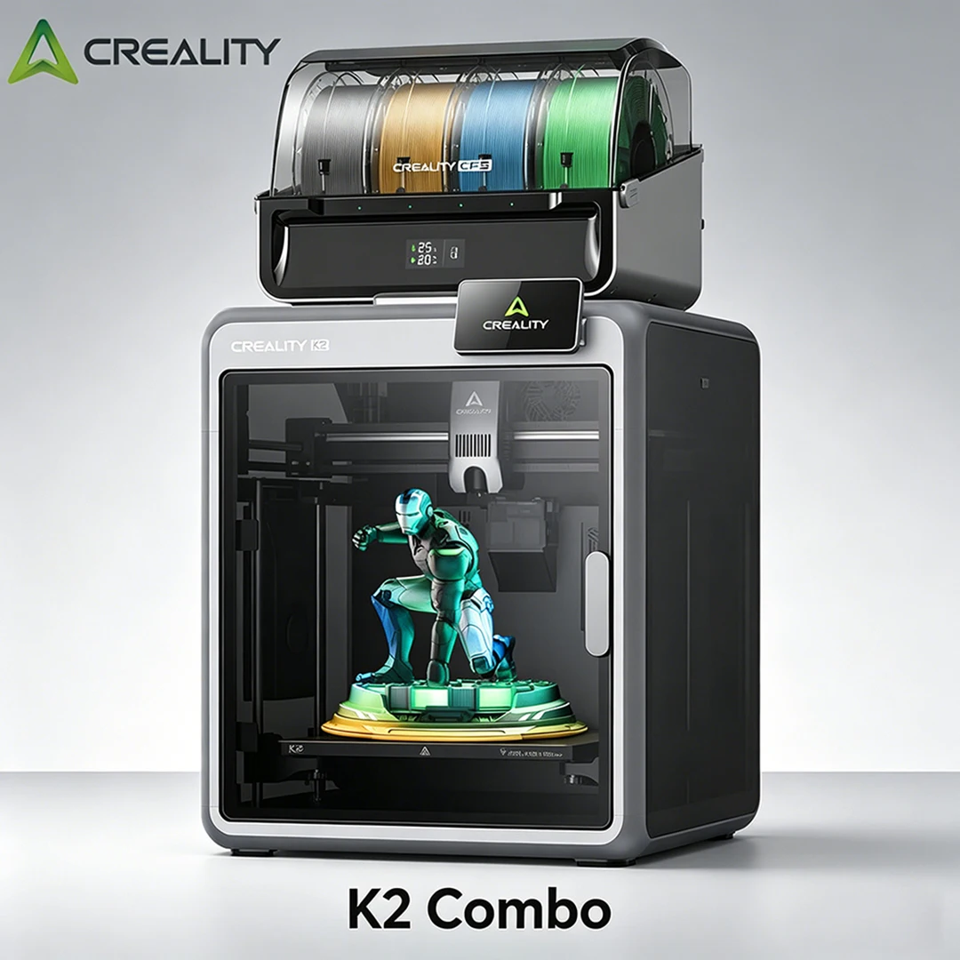 Creality K2 Combo 3D-Drucker 16-farbiges Multicolor-Drucken mit CFS 600 mm/s, 300°C Direct Drive, selbstnivellierende Kammer, AI-Kamera Hohe Präzision & Zuverlässigkeit Image