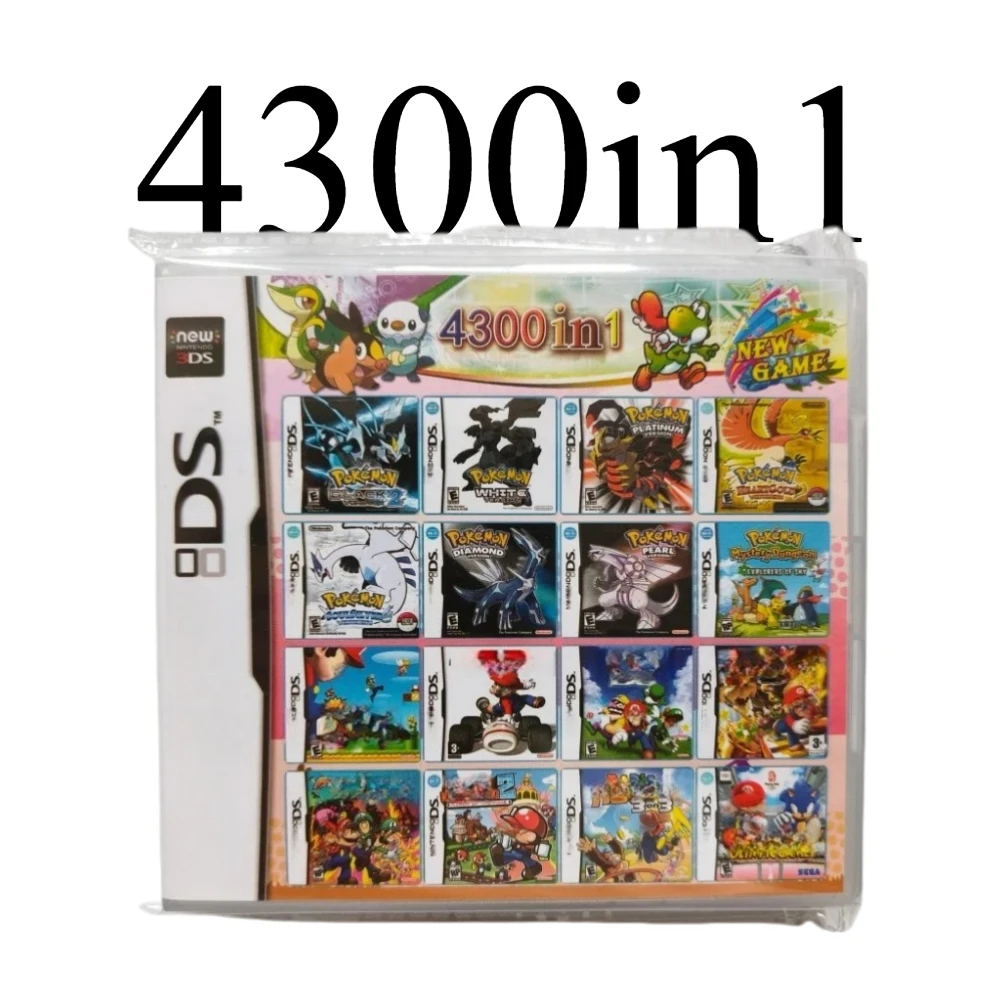 4300-in-1 Kompilation DS NDS 3DS 3DS NDSL Spielkassette Videospiel-Handheld-Player (R4-Karte) 23-in-1/SCHWARZ/SoulSilver
