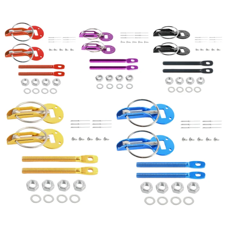 Kit perno cofano, perni cofano cofano universali Kit chiusura chiusura chiusura chiave perno chiusura corsa in alluminio Accessori auto Sostituisci