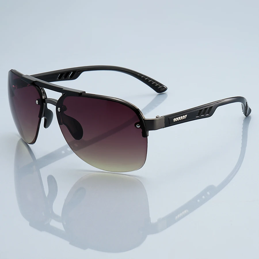 Modische Vintage Übergroße Piloten-Sonnenbrille mit Farbverlauf für Damen und Herren, Markendesigner-Reise- und Urlaubs-Sonnenbrille für Outdoor-Aktivitäten Image