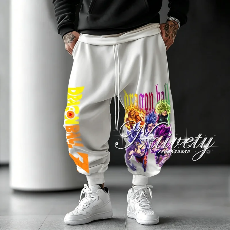 Dragon Ball Super Saiyan Heroes Group & Logo Print Sommer-Schnelltrocknende Jogginghose, amerikanische Hip-Hop-Loose-Hose für Erwachsene und Kinder