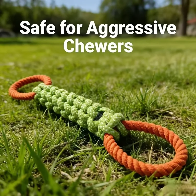 Großes, robustes Hundeknotenspielzeug, Kauspielzeug für die Zahnpflege und zum Spielen im Garten. Image