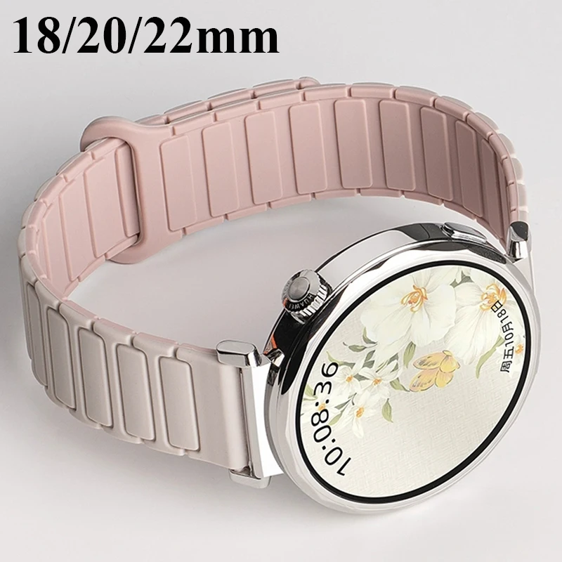 18mm 20mm 22mm Magnetisches Schlaufenarmband für Samsung Galaxy Watch 7 6 5 4 Gear S3 Silikonarmband für Huawei Watch GT6 Pro GT5 GT4 46mm Image