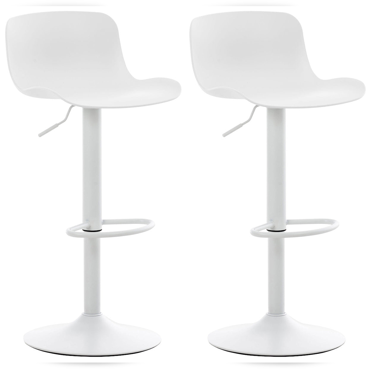 Décoshop26 - Set mit 2 drehbaren Barhockern im modernen Design weißes Polypropylen 10_0001025 Image