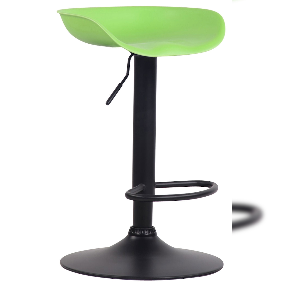 Décoshop26 - Barhocker mit höhenverstellbarem und drehbarem Sitz aus grünem Kunststoff mattschwarzen Metall-Tulpenbeinen mit 10_0000384 Image