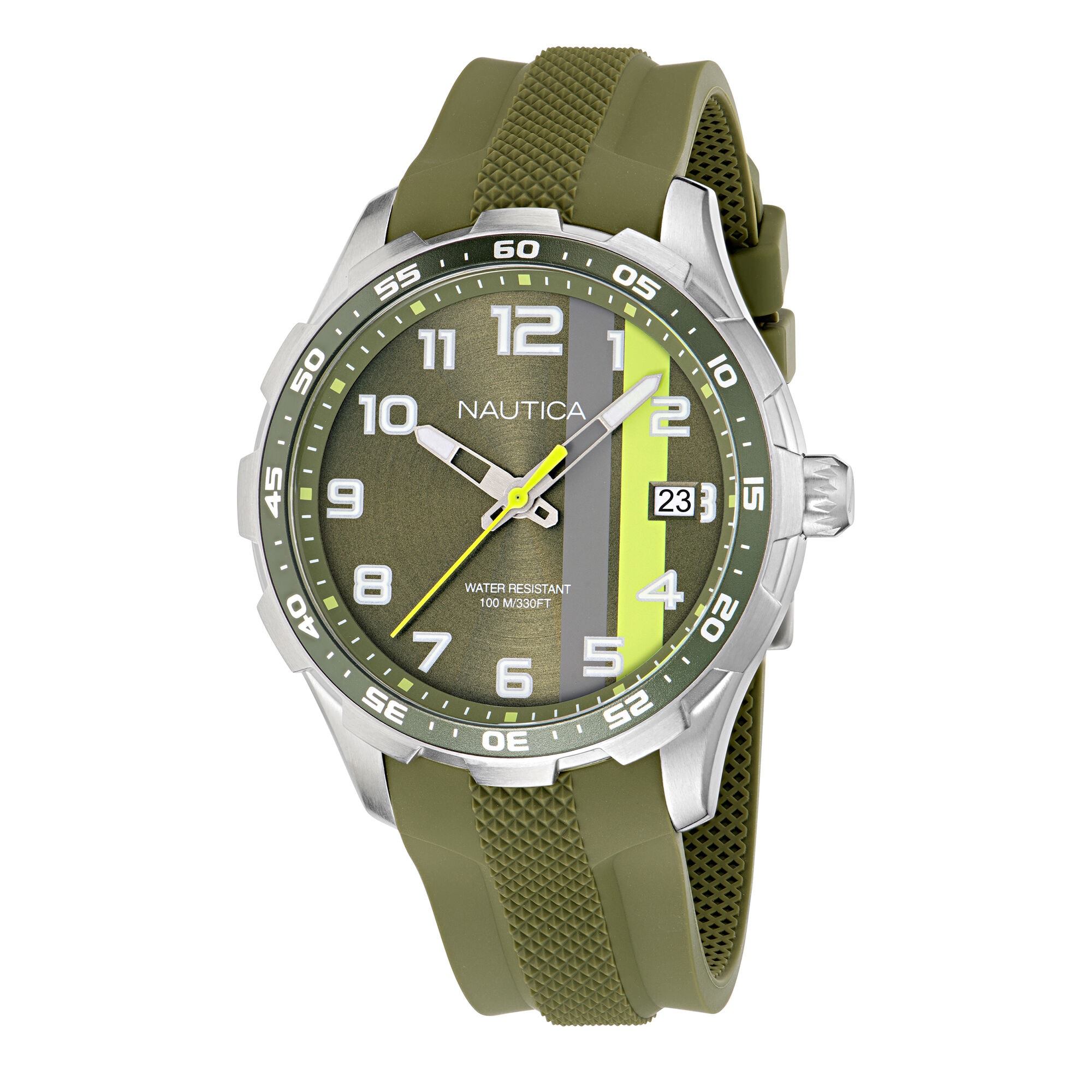 Nautica Men's Nst Small 3-Hand Watch With Silicone Strap 040 (Moorings Grey Heather), OS
