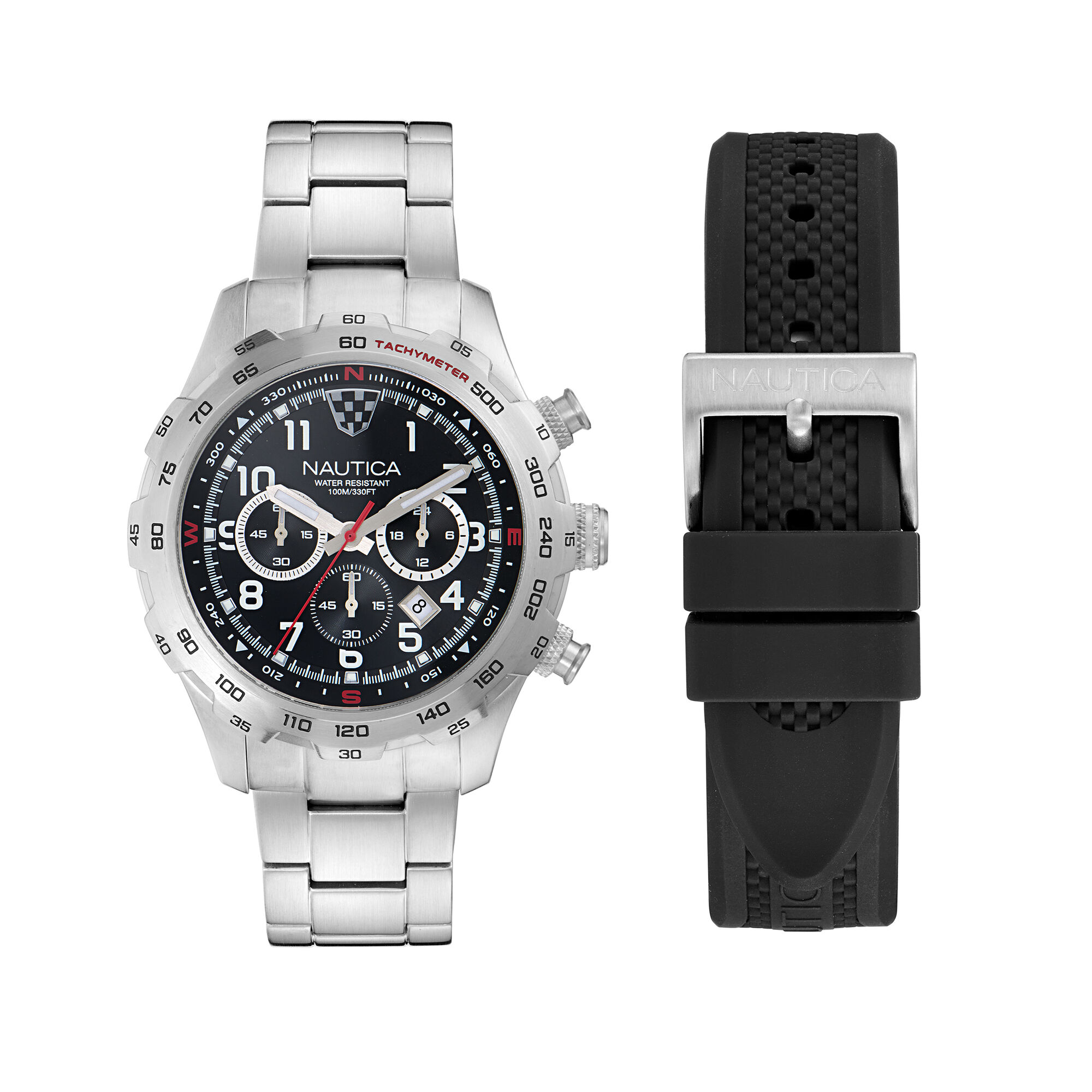 Nst Chronograph Recycled Stainless Steel And Silicone Watch Set
