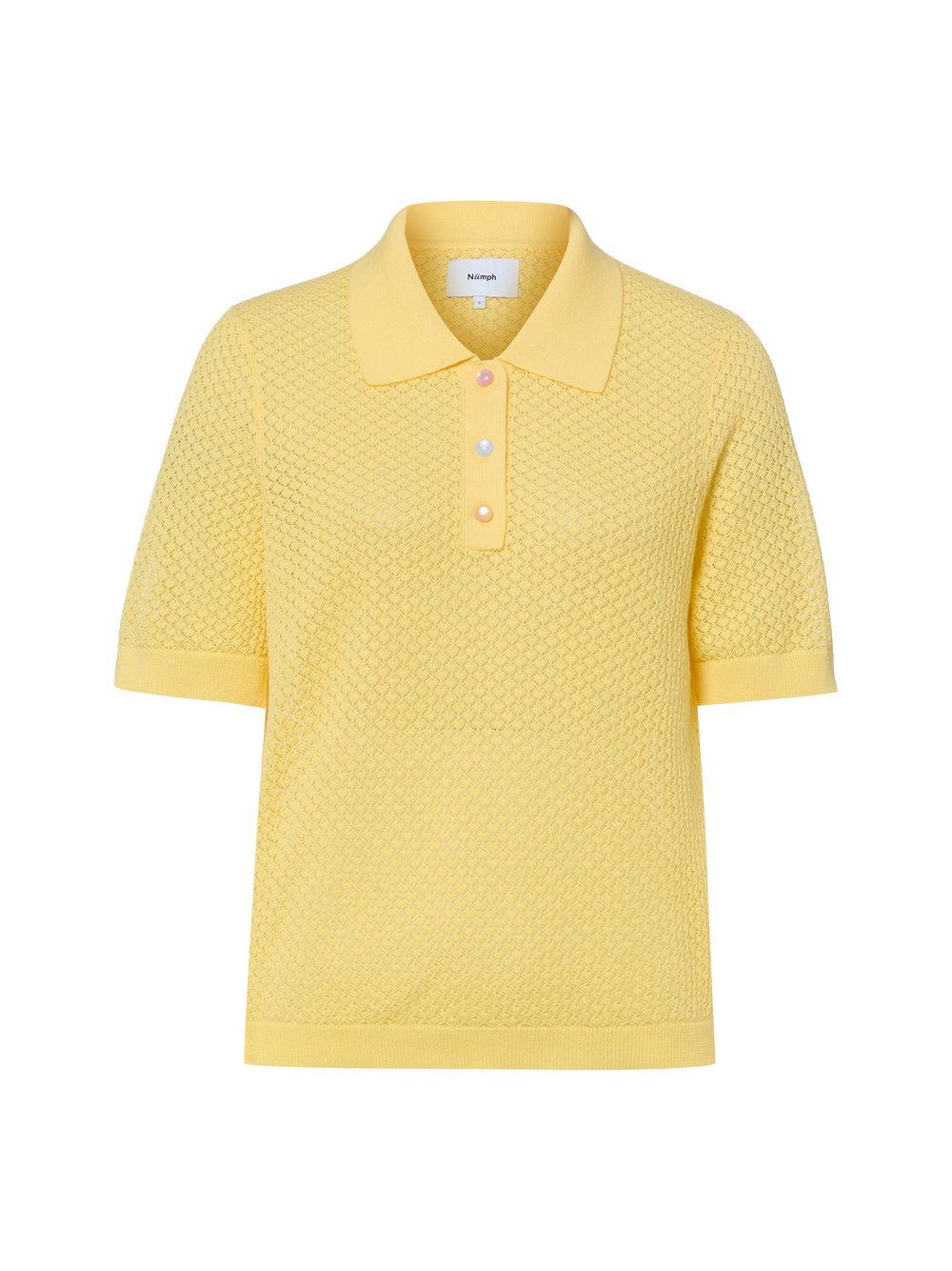 Nümph Strick-Poloshirt Damen gelb, L Image