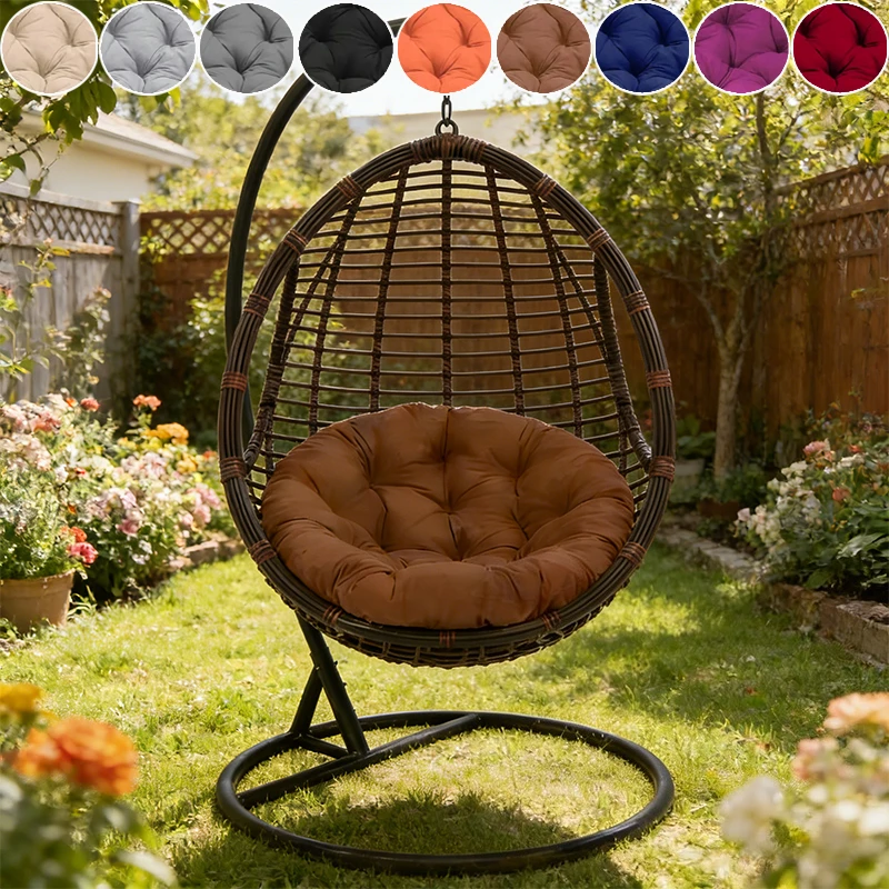 Neues Verdicktes Weiches Einfarbiges Rundes Hängesessel-Sitzkissen PP-Baumwollfüllung Egg Chair Pad Korbstuhlkissen 40-100cm