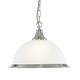 American Diner Satin Silver and Opaque Glass Ceiling Pendant Light, 1044