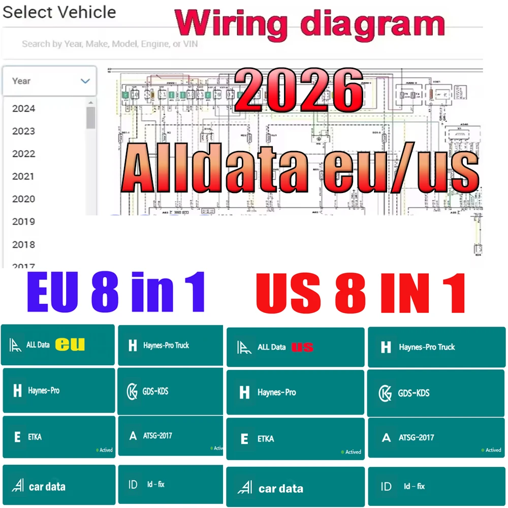 2024 Autore parat ur software alldata alle Daten autodata Auto daten für Mitchell Ident ifix Online-Konto auf jedem Laptop arbeiten Image
