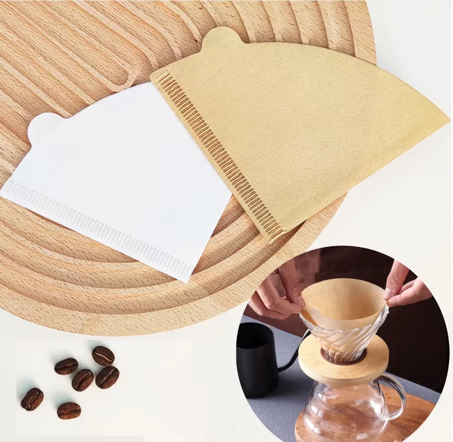 50pcs Coffee Filter Paper Hand-brewed V02 Disposable Cone Coffee Filters Coffee Filters Paper Cone Paper Household Cafe Tools
