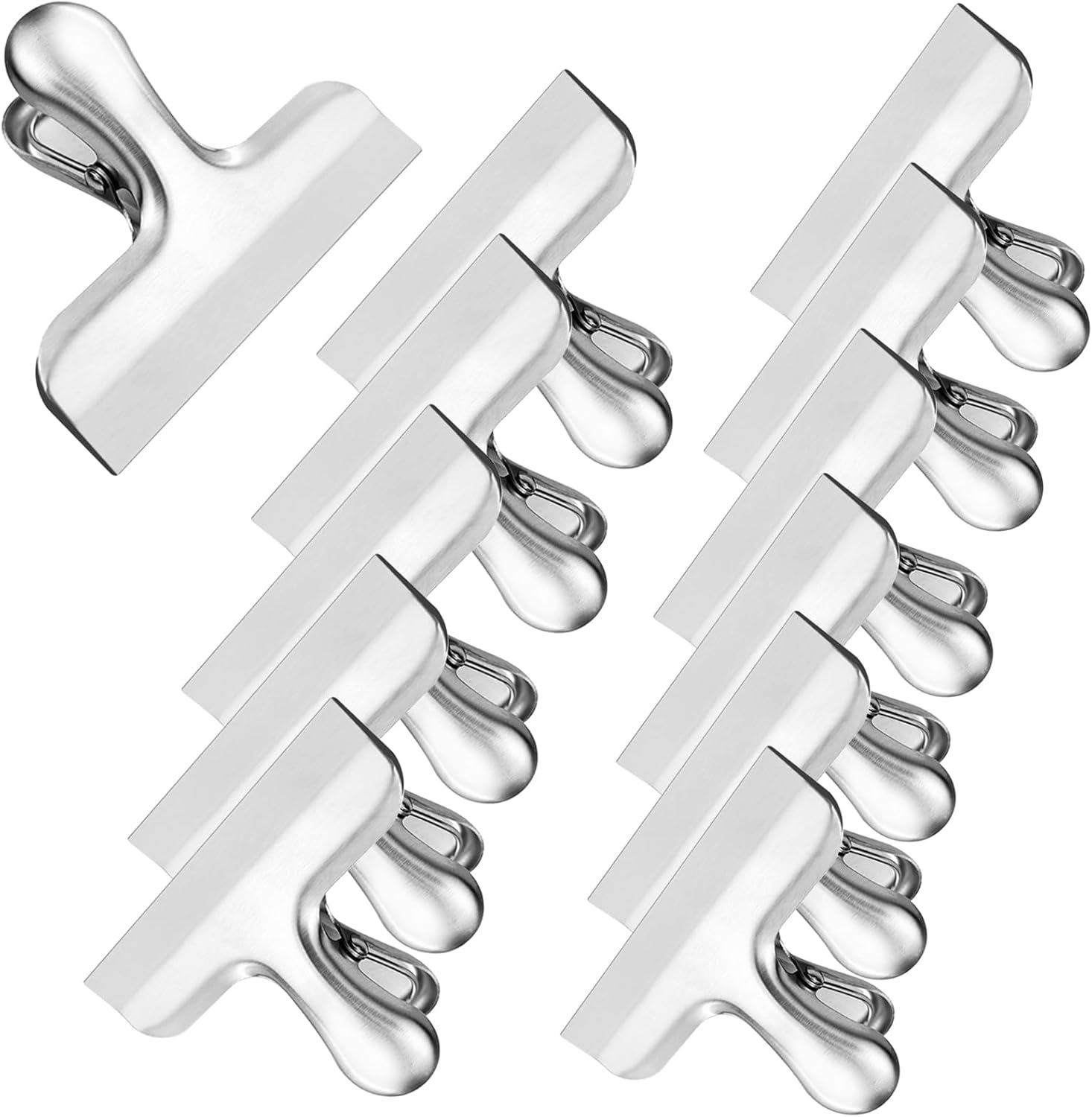 Set Di 12 Clip In Metallo Argentato, Clip Da Disegno Grandi In Acciaio Inossidabile Da 76 Mm, Clip Per Raccoglitori Da Ufficio, Clip Per Carta Da Appendere, Per Imballaggi Alimentari, Carta, Ufficio,