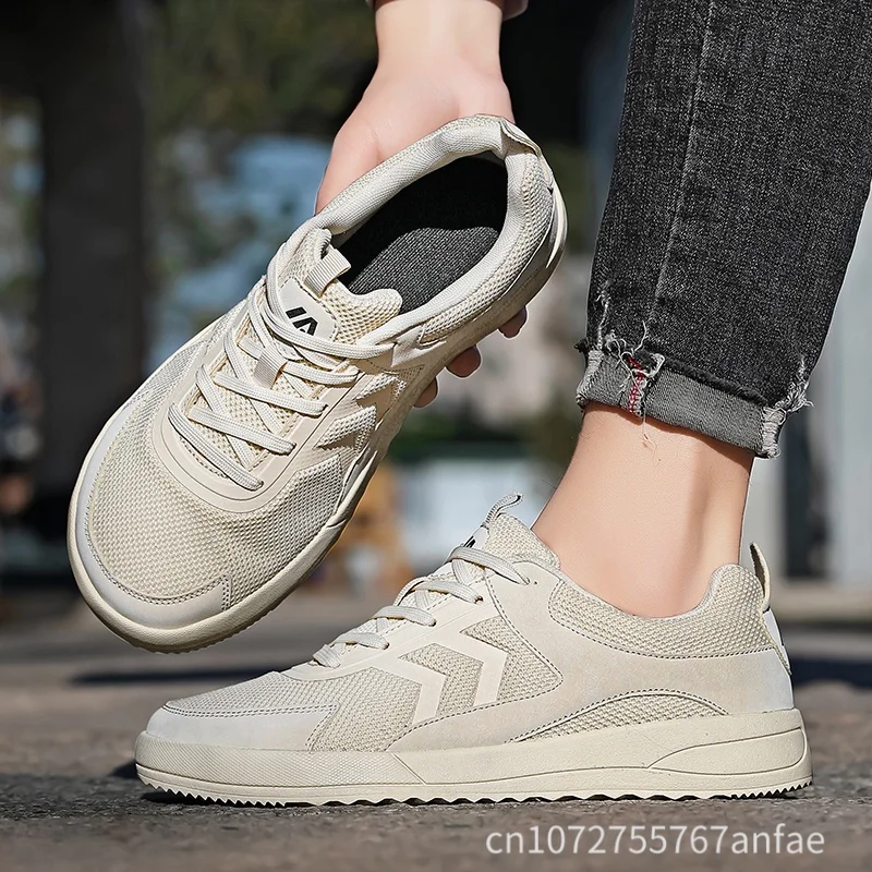 Breite Herren-Sportschuhe, Größe 47, Größe 48, Mesh, atmungsaktiv, barfuß, leicht, rutschfest, Freizeitschuhe, verschleißfest, bequem
