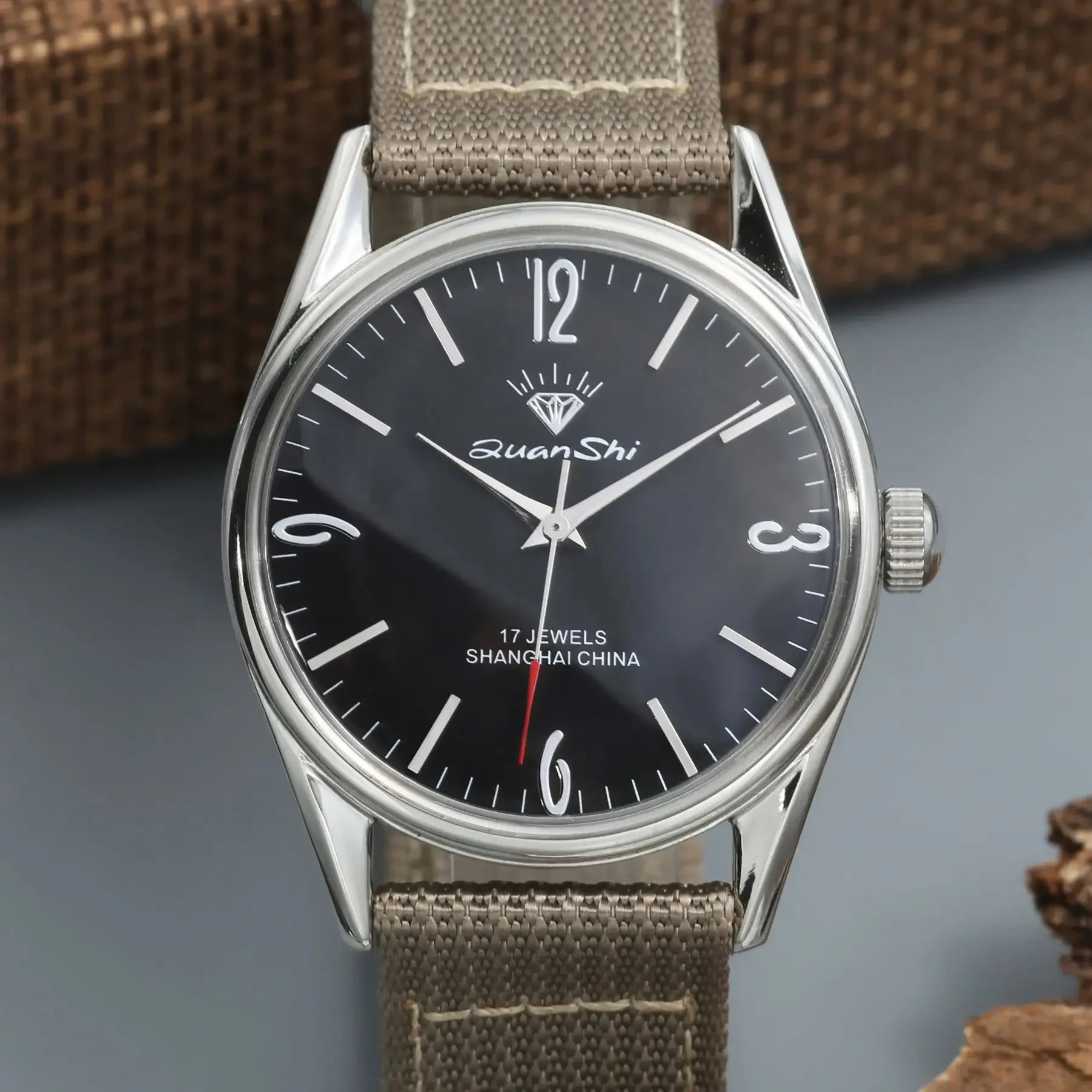 Shanghai Diamond 38MM Herrenuhr mit mechanischem 7120 Handaufzugswerk, Geschenk für Männer Image
