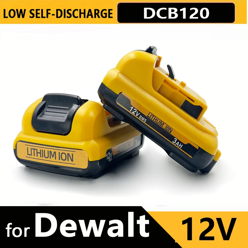 1-3er-Pack 12V Ersatz für Dewalt DCB120 Lithium-Ionen-Akkus 12V 3,0Ah Akku DCB125 DCB123 DCD710 Elektrowerkzeug-Akku Image