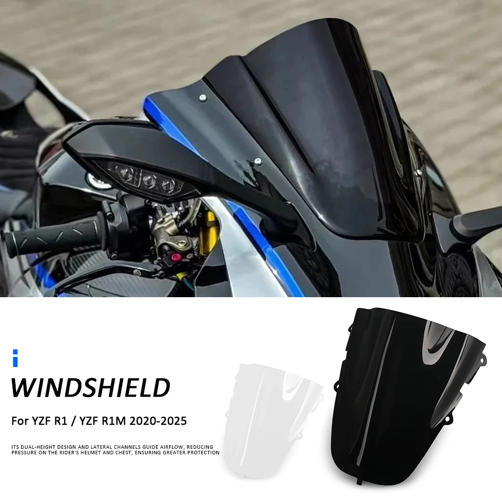 Parabrezza a doppia bolla per moto YAMAHA YZF-R1 YZF-R1M 2024 2025 - Compatibile con YZF R1 M R1M 2020 2021 2022 2023