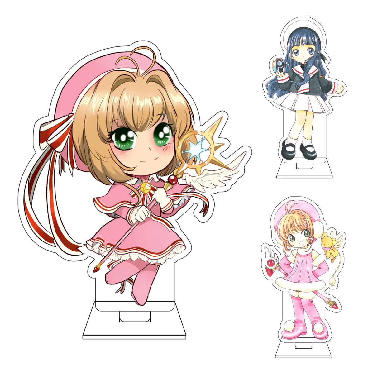 10CM Anime Card Captor Sakura Cosplay Niedliche Acryl-Figur Standfigur Li Syaoran KINOMOTO SAKURA Ornamente Geschenke Image