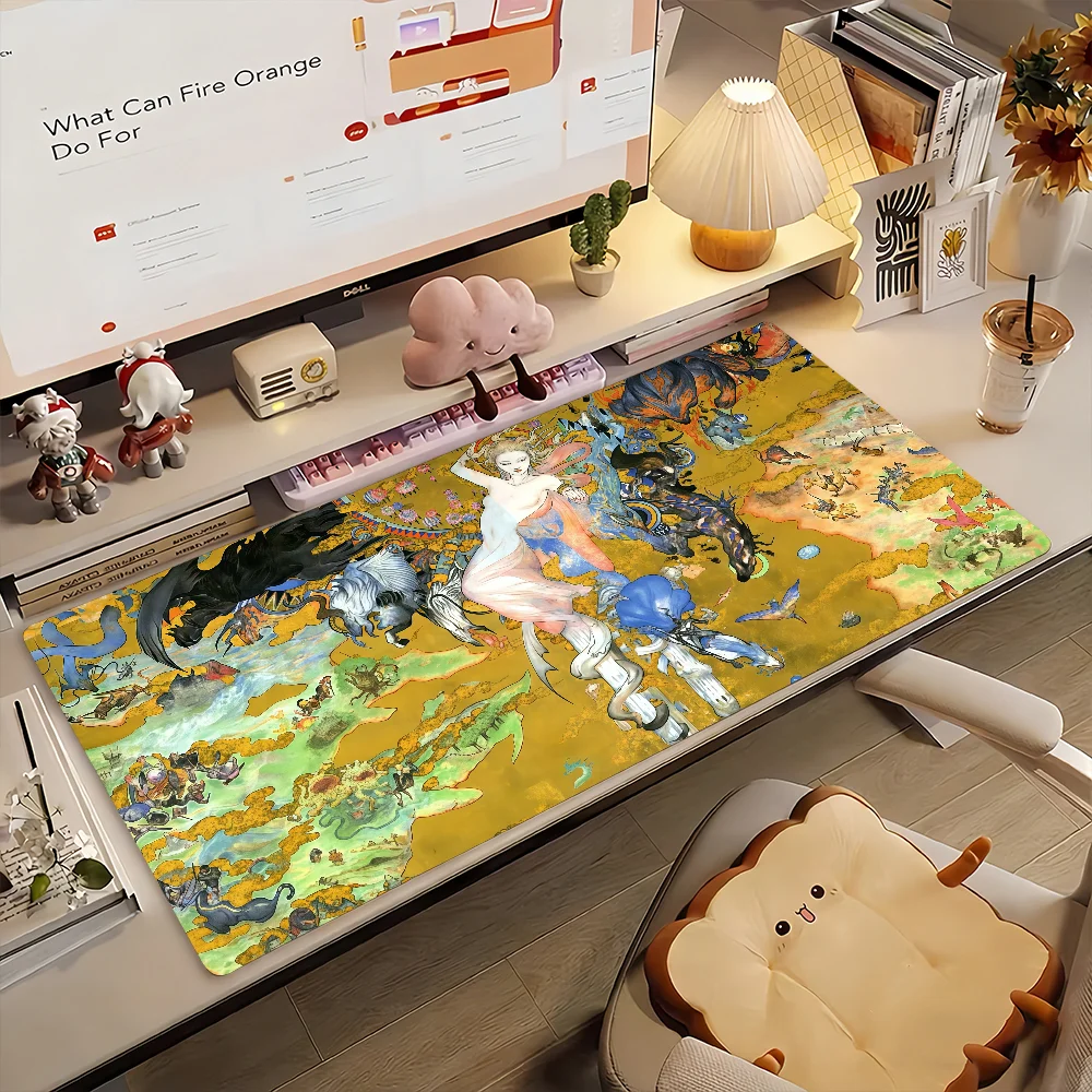 Art Y-Yoshitaka Buntes A-Amano Mauspad, rutschfeste Gummi-Gamer-Balance-Computermatte, Dekoration, Schreibtischunterlage, Laptop, Büro, groß Image
