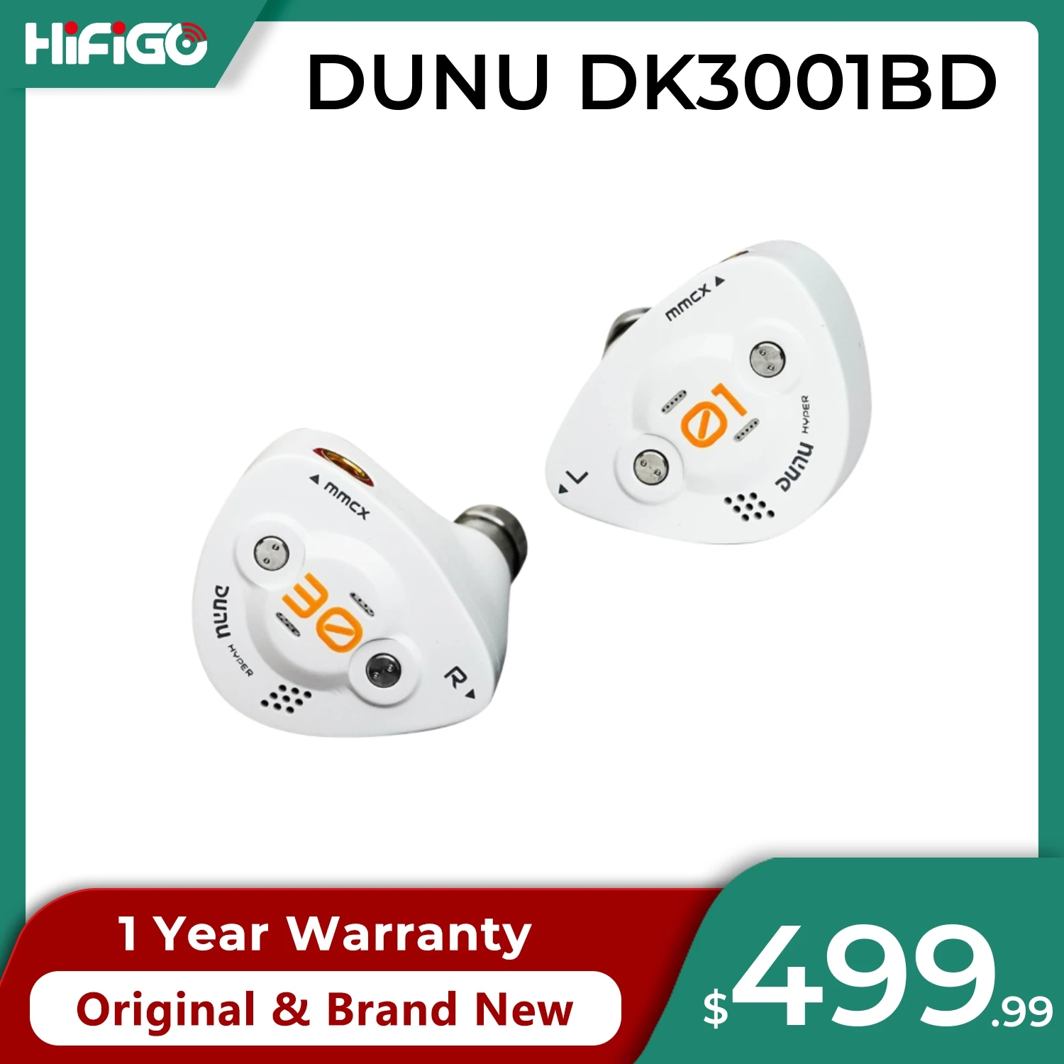 DUNU DK3001BD 1DD+4BA+4Micro Planar Drivers In Ear Monitor Kopfhörer HiFi Wired Hybrid Kopfhörer MMCX mit Q-Lock 3,5+4,4 Stecker Image