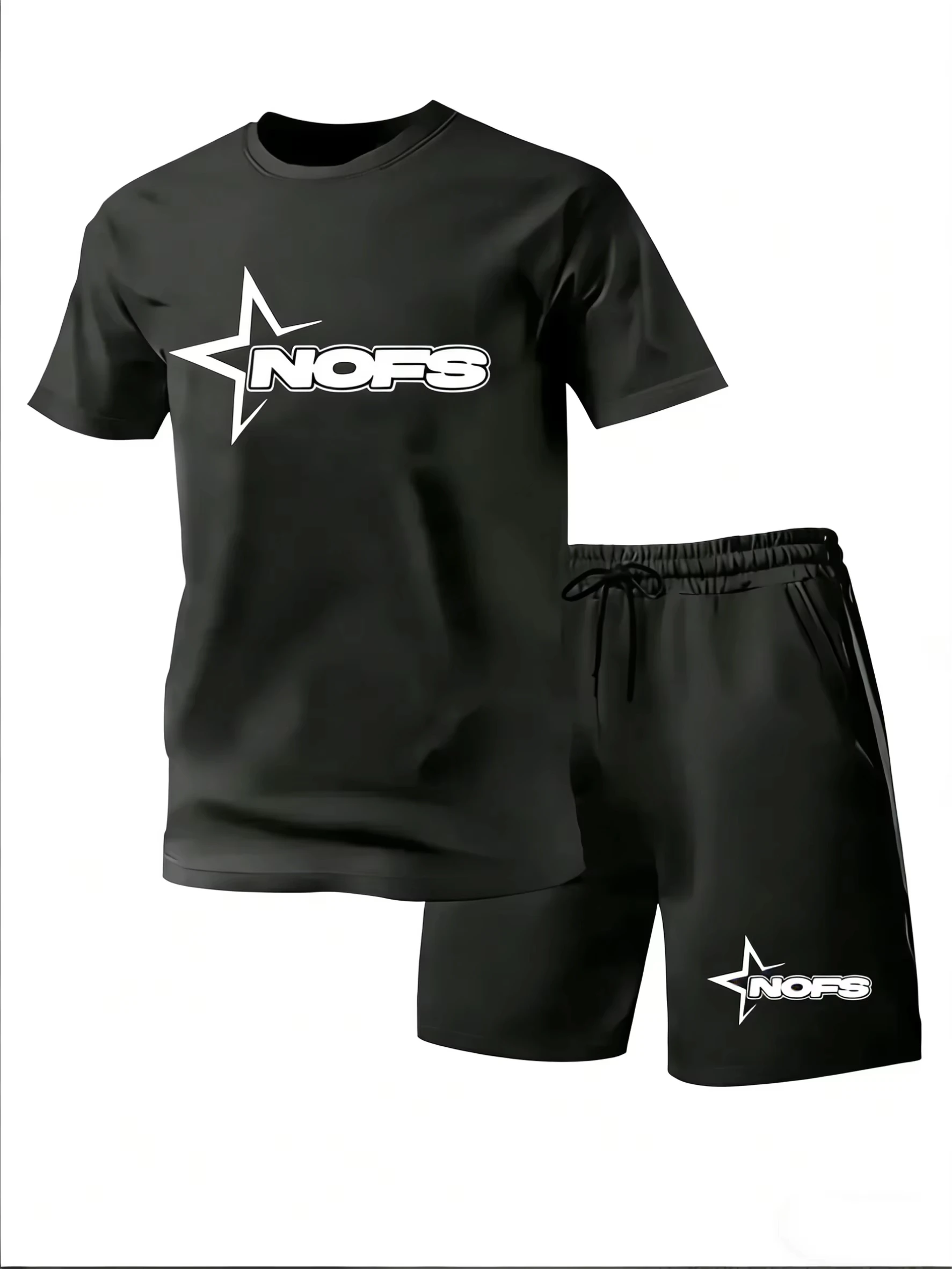 Sommerliches, leichtes Sportoutfit für Herren - Kurzarm-Shorts, schnelltrocknendes, atmungsaktives Mesh-T-Shirt, Freizeit-Set Image