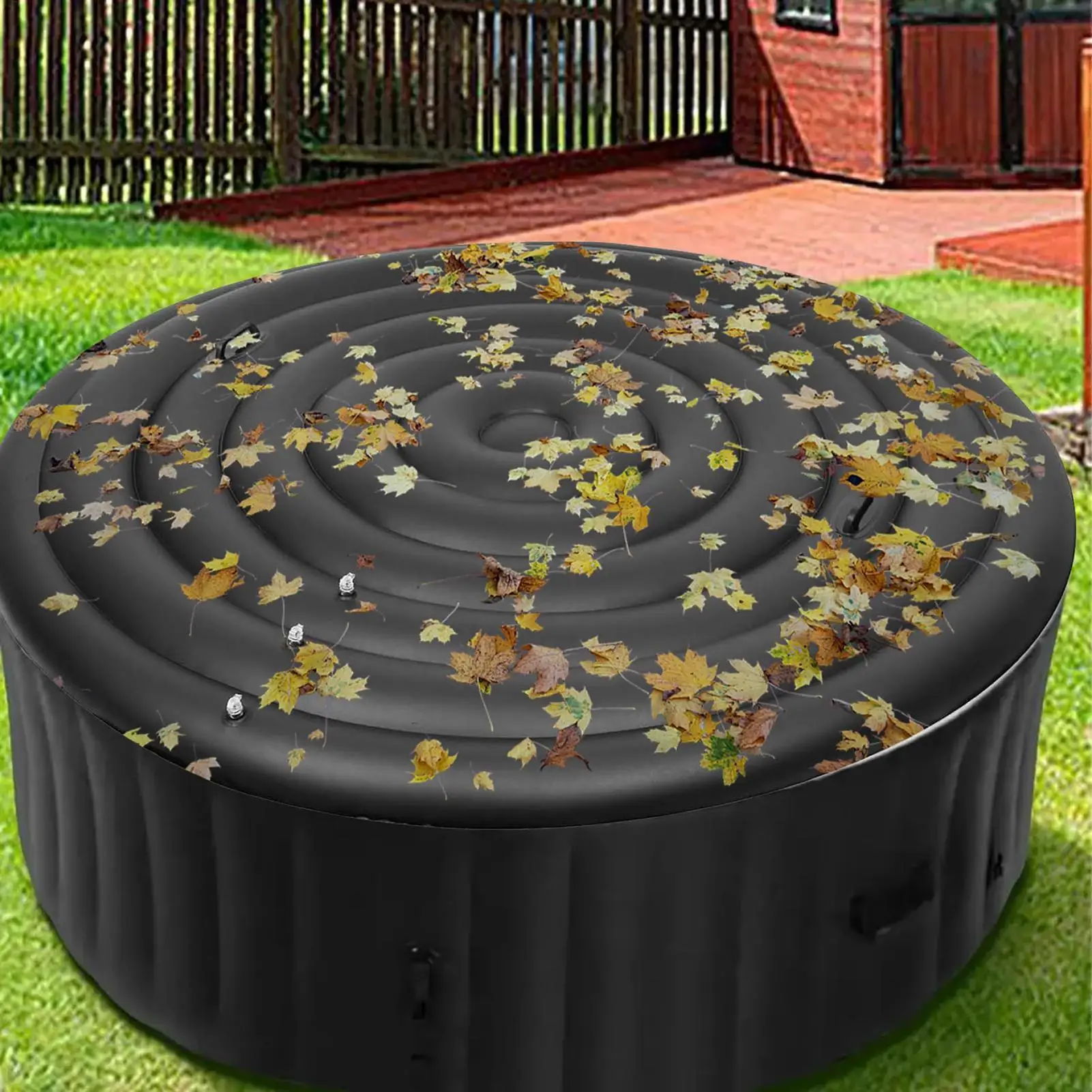 Aufblasbare Whirlpool-Abdeckung, 3 Größen verstellbar, Thermo-Spa-Pool-Deckel, energiesparend, für den Außenbereich, winddicht, Regenüberlauf, Thermo-Abdeckung Image