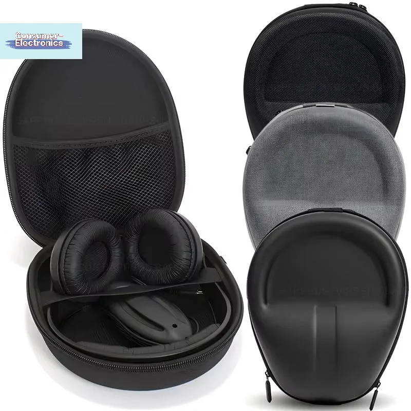 【1PC Étui pour casque audio haute capacité, boîte de rangement antichoc pour écouteurs de voyage, sac de protection universel pour casque audio en EVA】