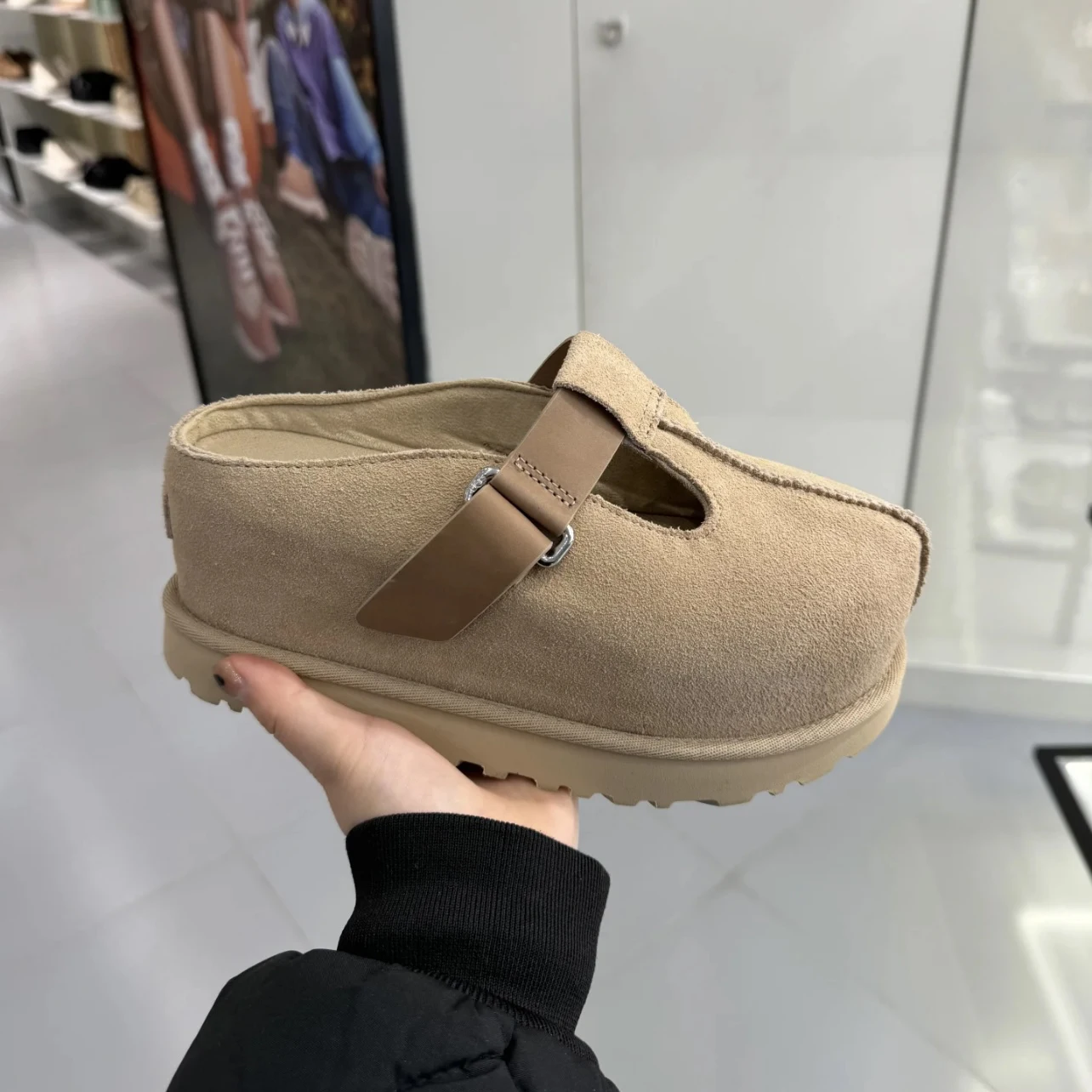 Frühling Damen Schuhe Mules mit Dicker Sohle Birkenstock-Stil Pantoffeln Lässige Outdoor Mode Einzelschuhe Bequeme Damenschuhe