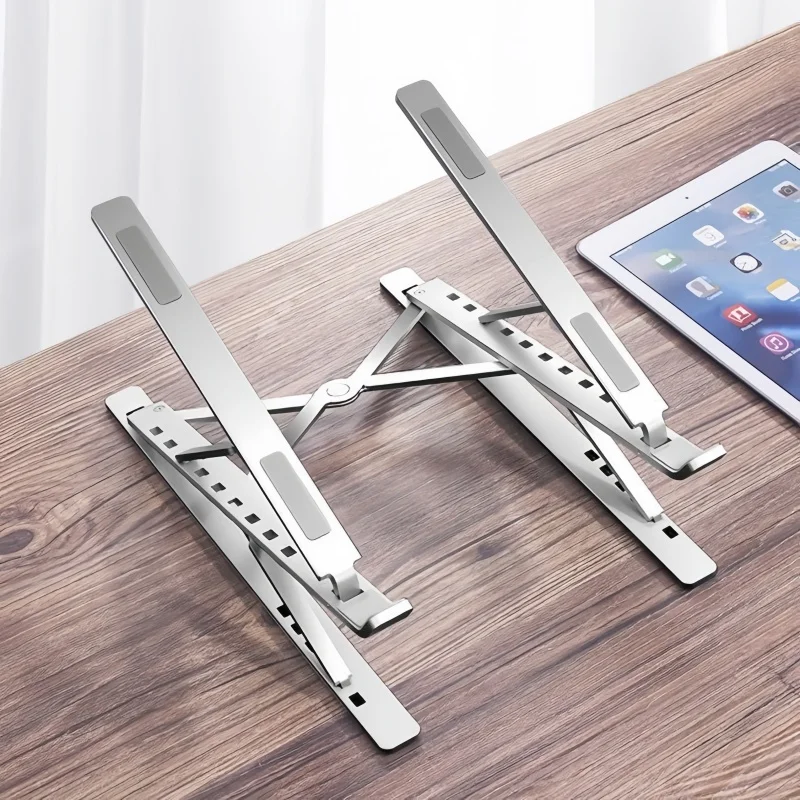 Faltbarer Laptop-Ständer aus Aluminiumlegierung, Zweischichtige Desktop-Stütze, Universeller Ständer für Laptops & Tablets Image