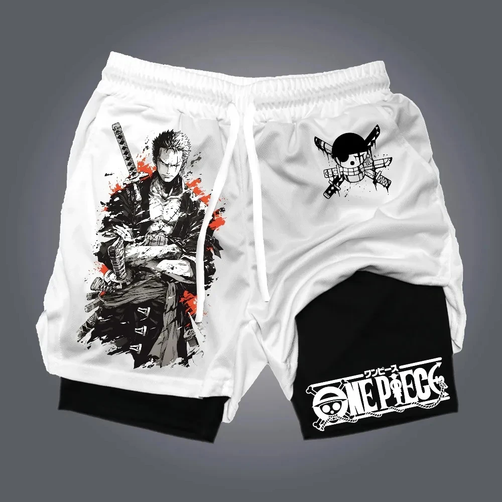One Piece Herren Roronoa Zoro 2026 Kompressionsshorts Zoro Samurai Print Laufshorts Atmungsaktive, schnell trocknende Gym-Anime-Shorts Image