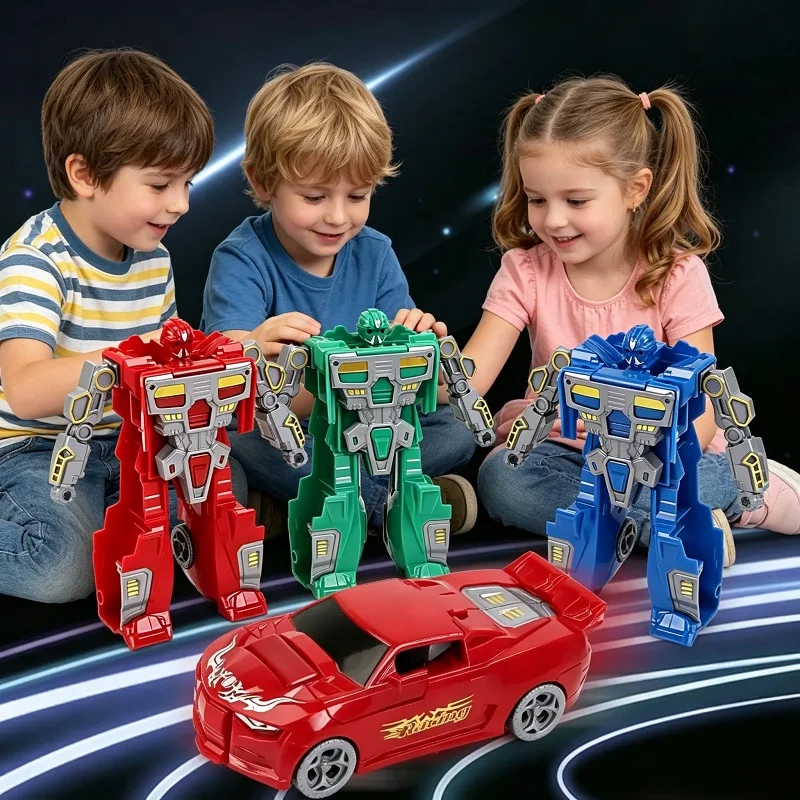 Explosions Kinder-Deformationsroboter Feuerwehrfahrzeug Ferngesteuertes Transformationsauto Lernspielzeug Geschenk für Jungen Image