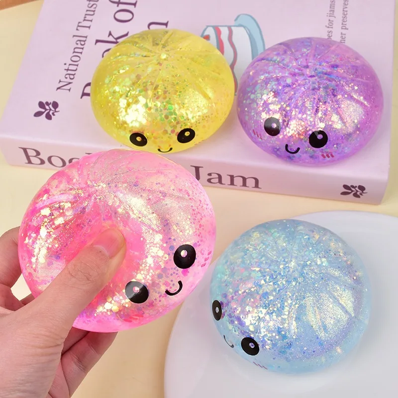2026 Glitzer-Dumpling-Squishy mit Box – Sensorisches Quetschspielzeug zur Dekompression, langsam aufsteigend, für Stressabbau, Freundesgeschenk Image