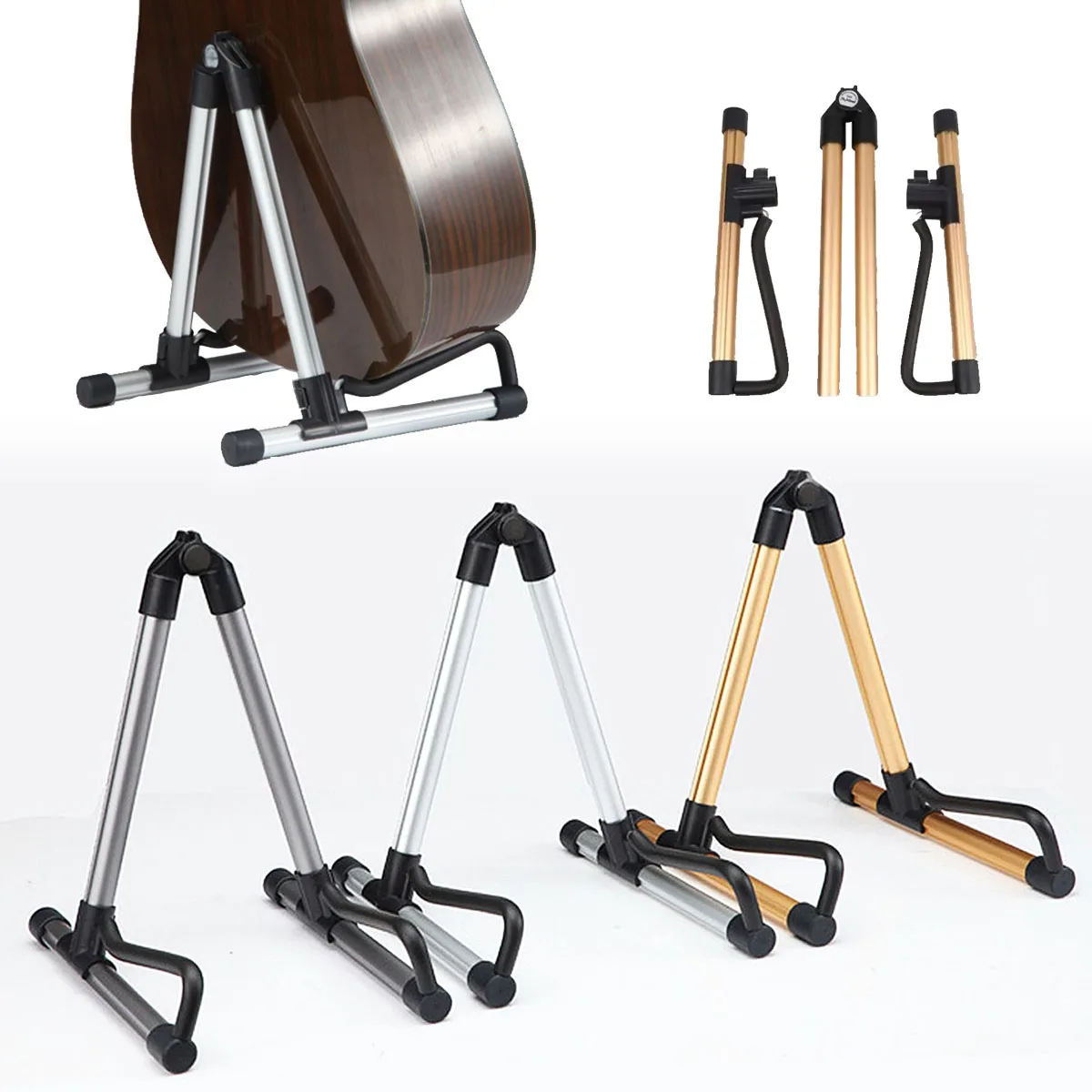 Miwayer SK20 Universal-Instrumentenständer – abnehmbar, hochfestes Aluminium, weiche Gummifüße, 285–340 mm verstellbar, für Gitarre Image