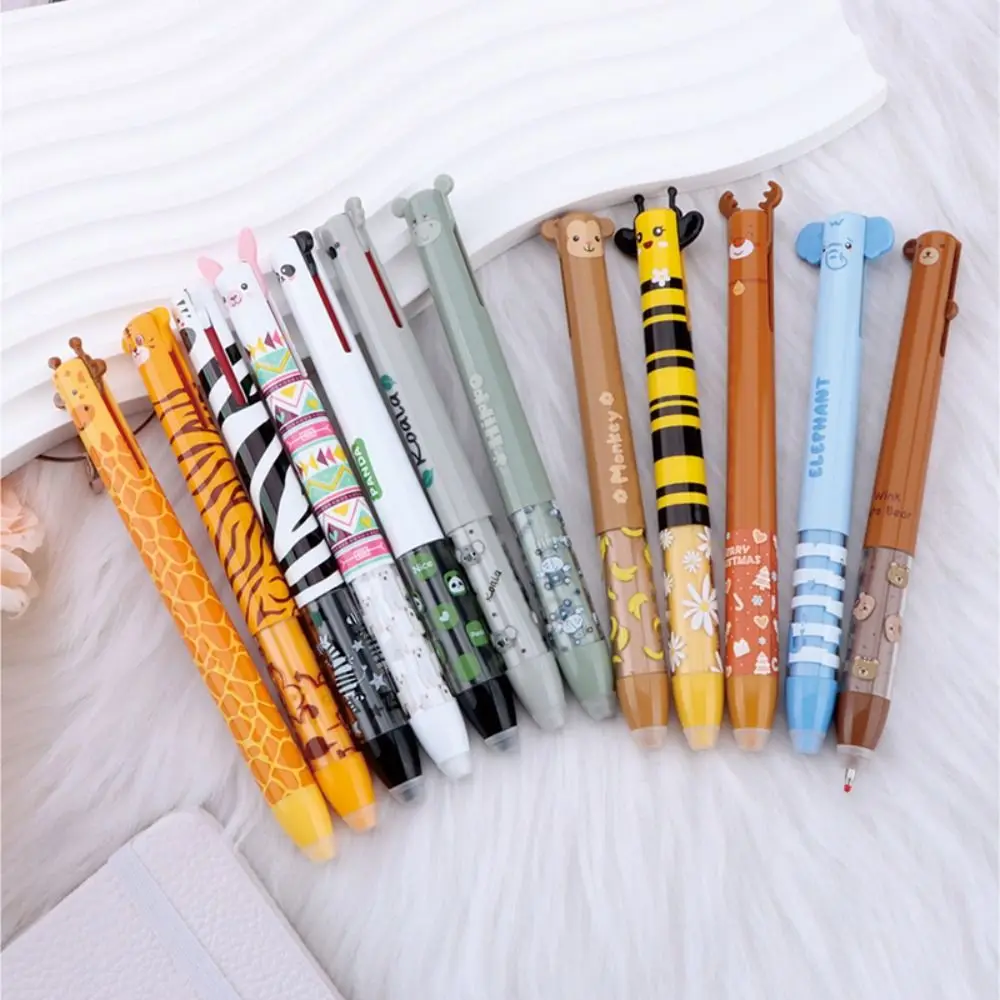 Multifunktionaler löschbarer Kugelschreiber, Tierdesign, schnell trocknender Neutralstift, doppelte Tinte, Farbe, Unterschriftenstifte, Studententest Image