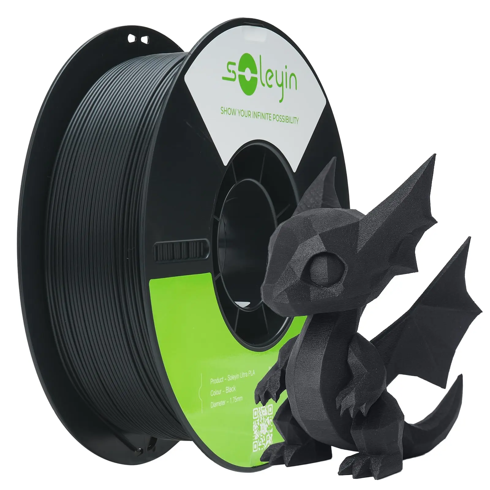 Creality Soleyin Ultra PLA 3D-Drucker Filament 1,75mm 1KG 3D-Druck Verbrauchsmaterialien Schwarz Hochgeschwindigkeitsdruck Image