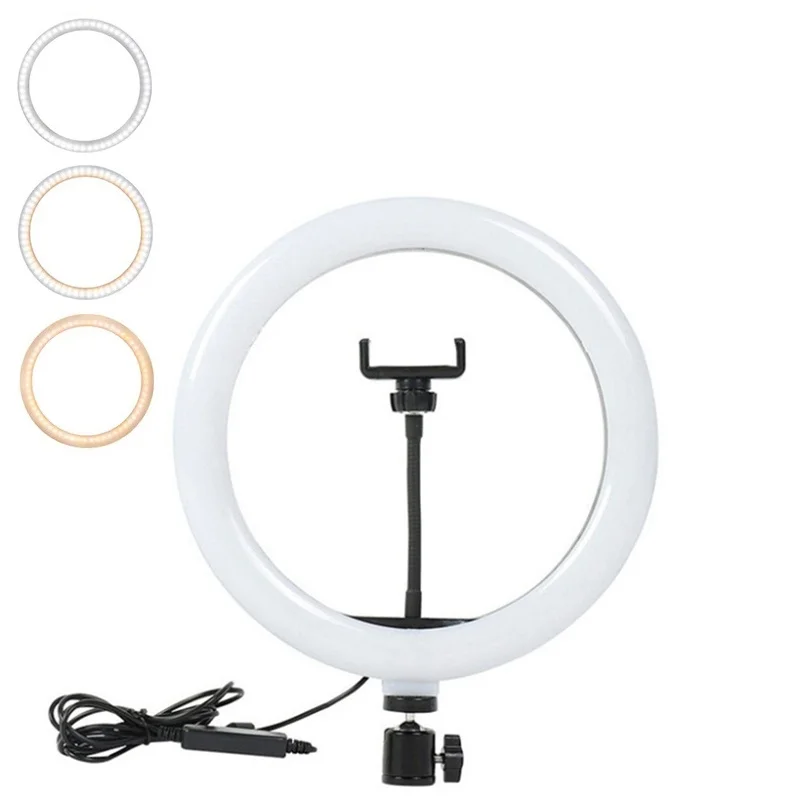 Videoleuchte 16/26/33cm Selfie-Ring-LED-Licht, dimmbar, runde Ringlichtlampe für Telefon-Livestreaming, Studio-LED-Fülllicht Image