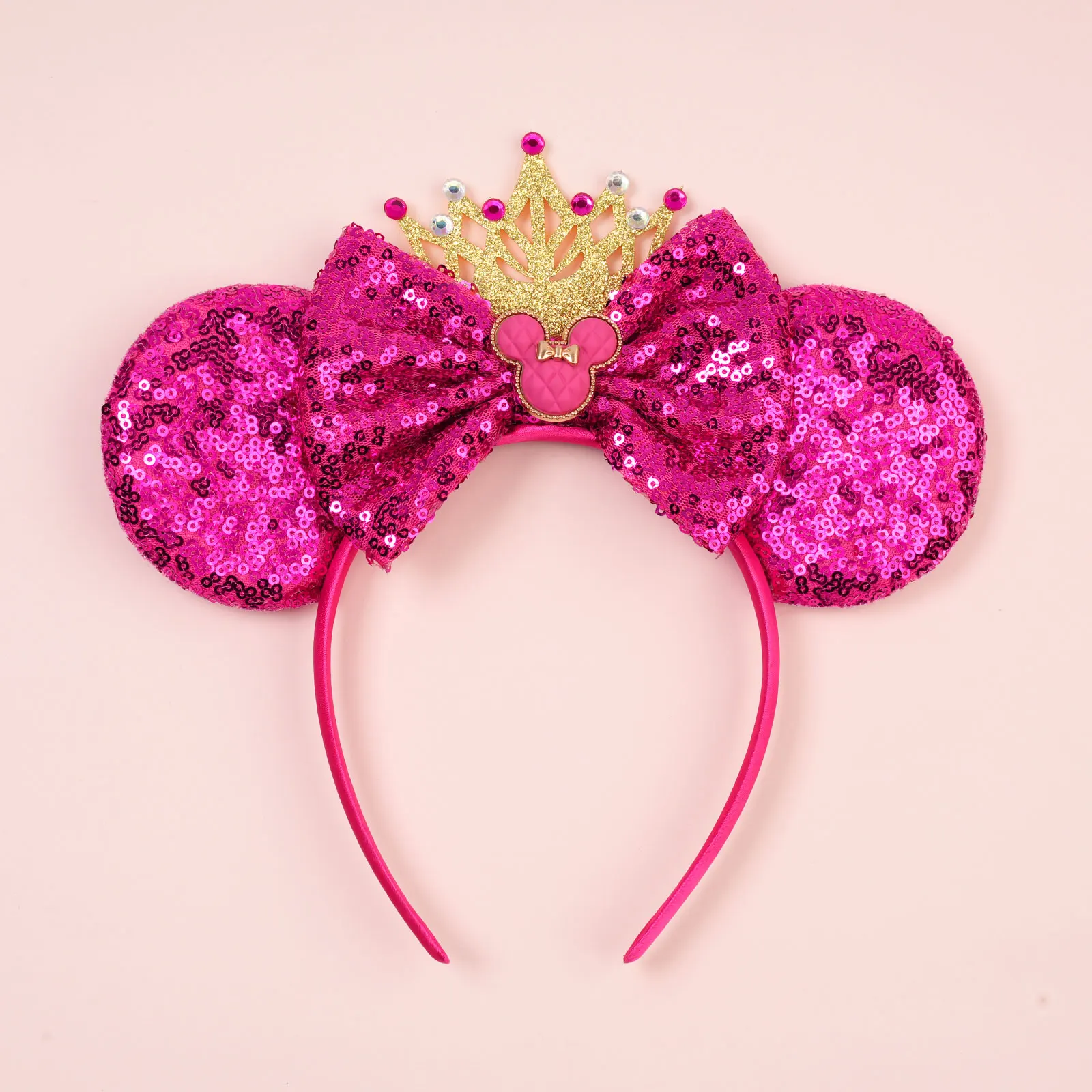1 Stück Elegantes Disney Haarband Funkelnde Minnie Maus Ohren Wasser-Diamant-Krone für Festival-Partys Damen Prinzessinnen-Haaraccessoires
