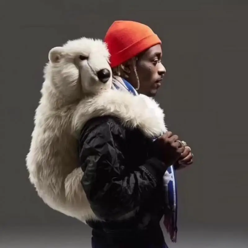 Automne et hiver nouvelle mode ours polaire apparence Design sac à dos pour les femmes longue en peluche Sexy motif léopard femmes sac à la mode