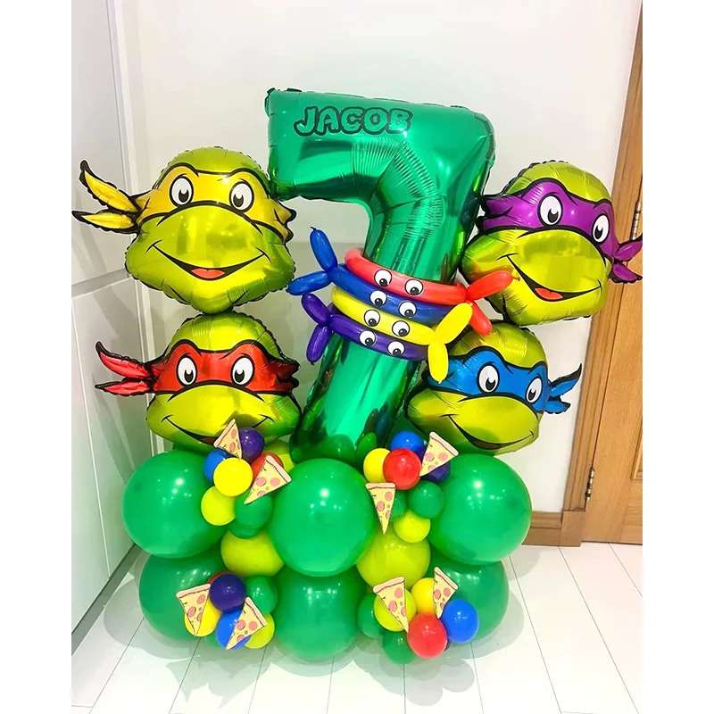 Cartoon Ninja Turtles Aluminiumfolienballons Geburtstagsparty Babyparty Deko-Zubehör Image