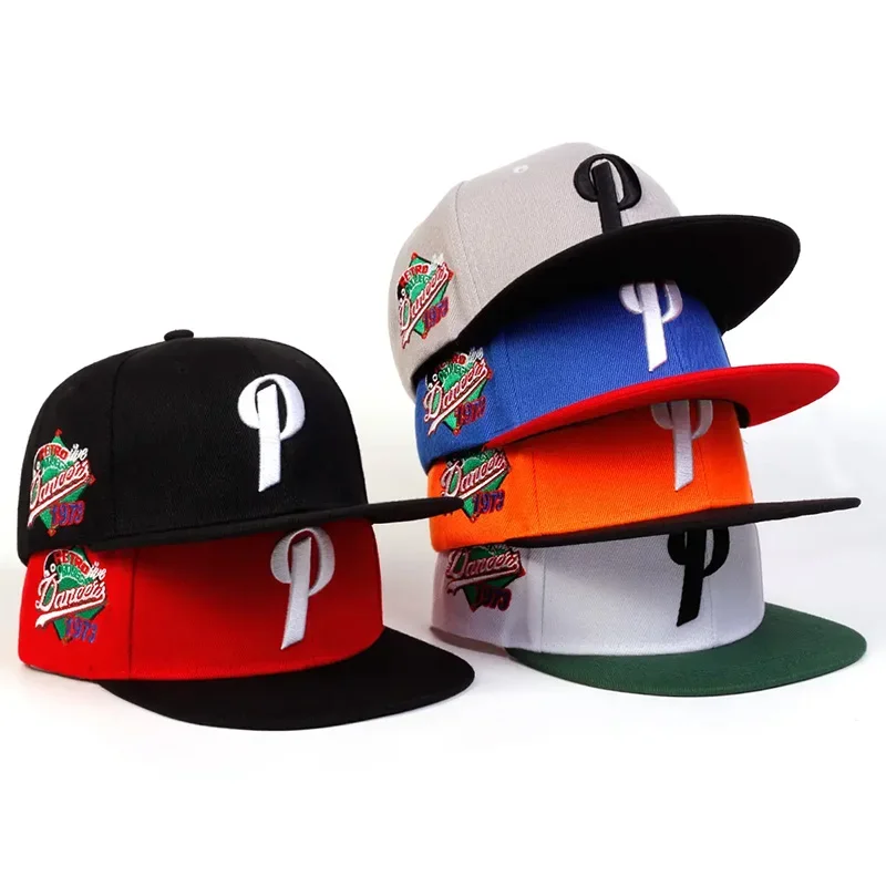 Unisex P-Buchstaben-Stickerei Hip-Hop-Hüte, verstellbare Freizeit-Baseballkappen für den Außenbereich, Sonnenschutzhut