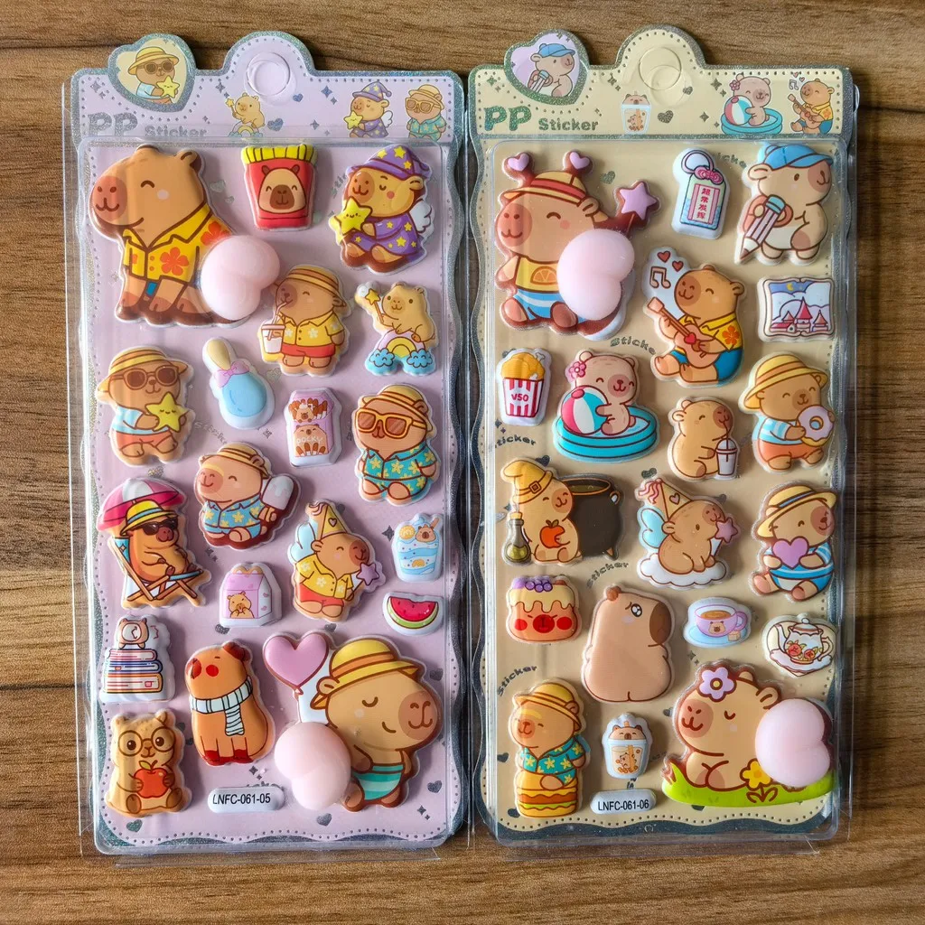 PP-Aufkleber-Set mit Capybara-Motiv (2 Stück) – lustige Verzierungen für Planer und Kunsthandwerk. BulingBulingStickers Store Image