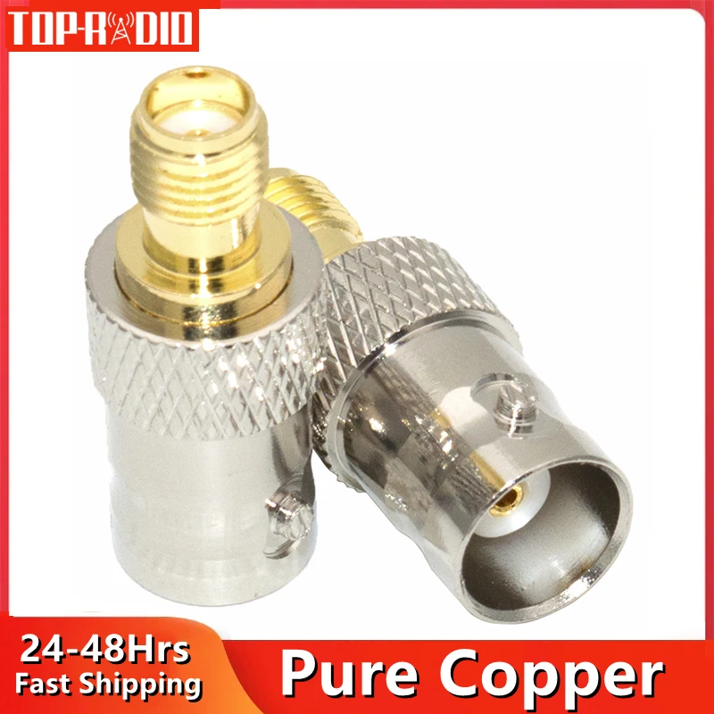 1PC Stecker BNC Buchse auf SMA Buchse RF Adapter BNC-F auf SMA-F Kupfer Konverter Gerade Image