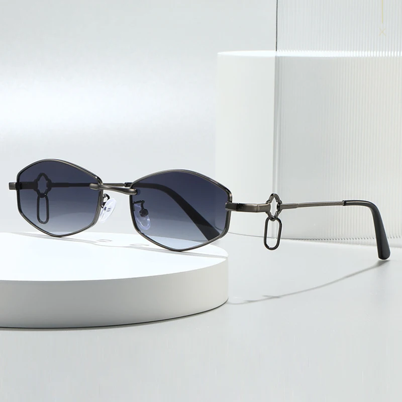 Ohrringe-Design Sonnenbrillen für Damen, Modische Y2K Persönlichkeits-UV400-Sonnenbrillen, Unregelmäßige Rahmen, Party-Brillen Image
