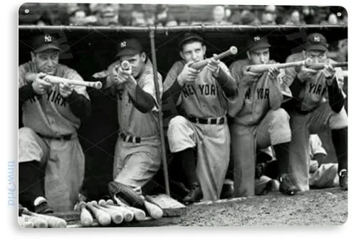 Blechschild New York Bunker Yankees Baseball Metal Décor Store Card Shop A522