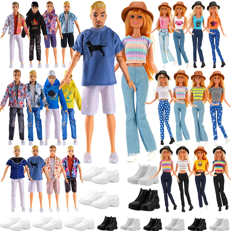 30 cm Puppe Kleidung Für Puppen Mode Hemd + Hosen Hut Schuhe Mantel Kleidung Für Mädchen Puppen Junge kinder Geschenk Puppe Haus Zubehör