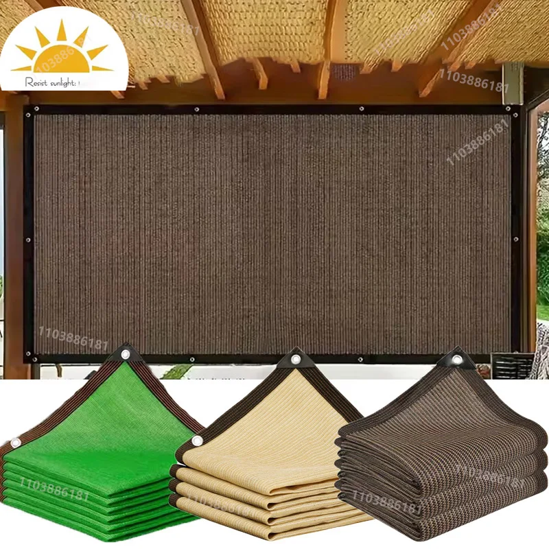 Mehrfarbiges Gartenschattennetz, Terrassenschattennetz, Camping-Schattennetz, UV-Schutz, HDPE-Sonnenschutztuch Image