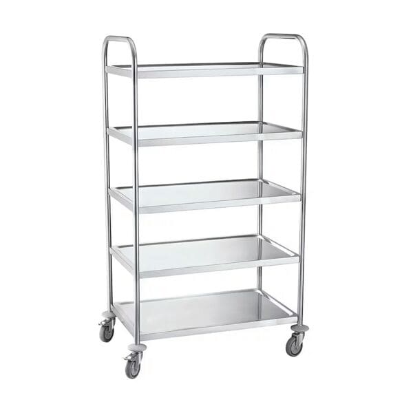 Luxor Servierwagen mit 5 Etagen 250 kg Tragkraft silber, 52.5 cm